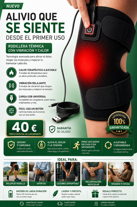 Almohadilla térmica para rodilla.